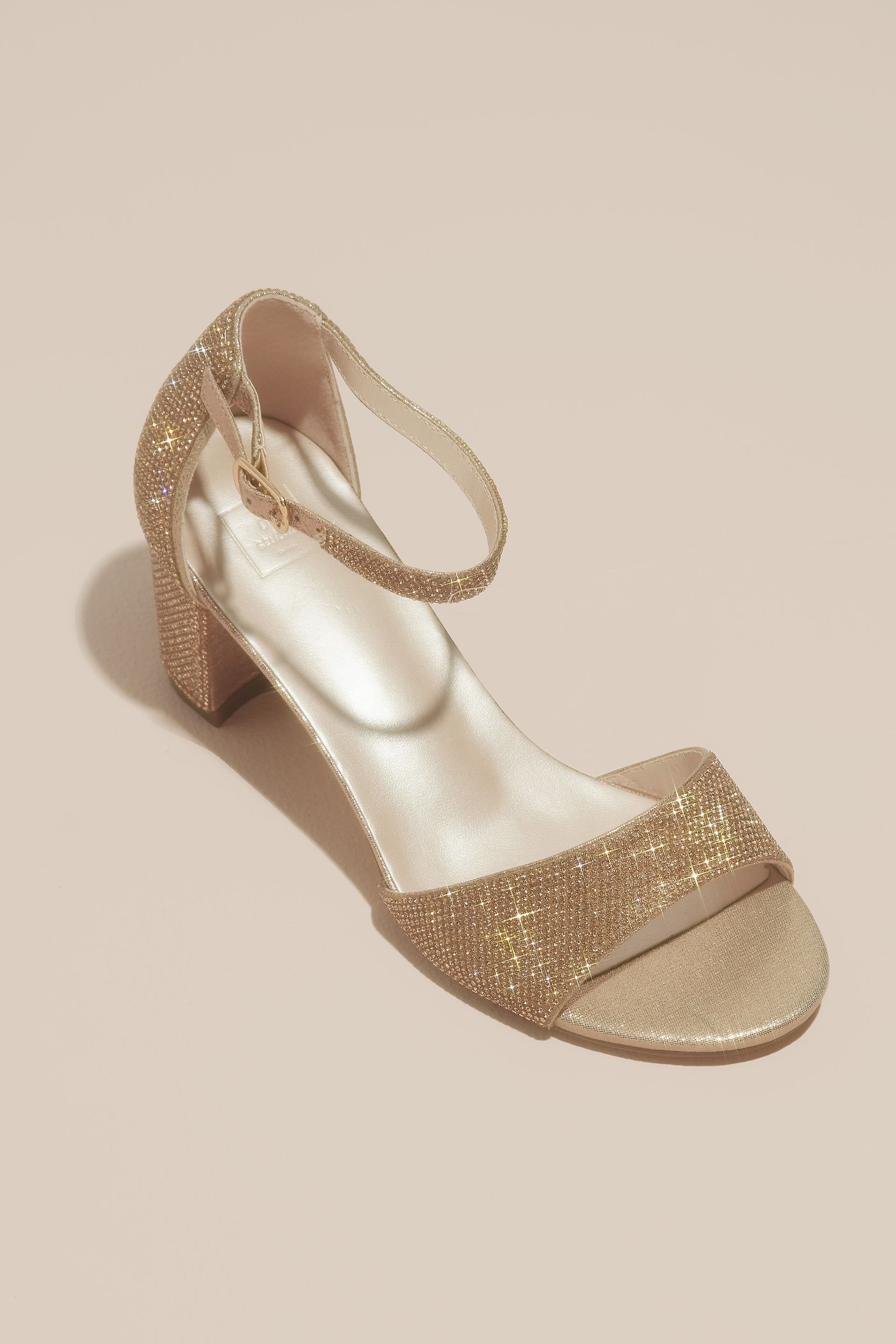 Picture of Glittery Block Heel Sandals with Ankle Strap